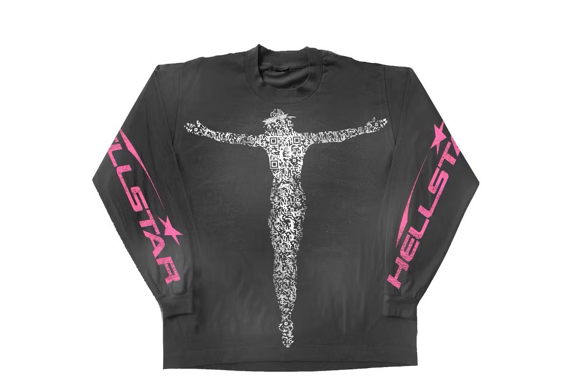 Hellstar QR Christ Long Sleeve Tee in black.