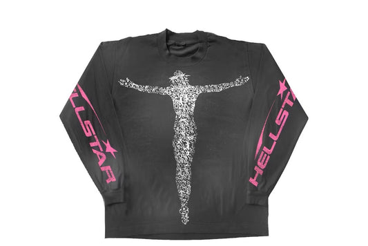 Hellstar QR Christ Long Sleeve Tee in black.