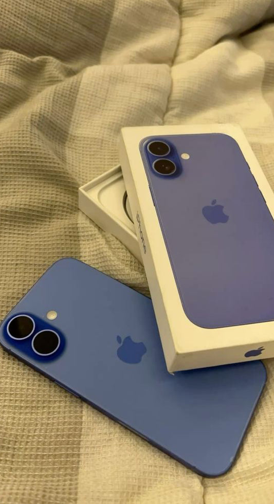 iPhone 16 in the Ultramarine color
