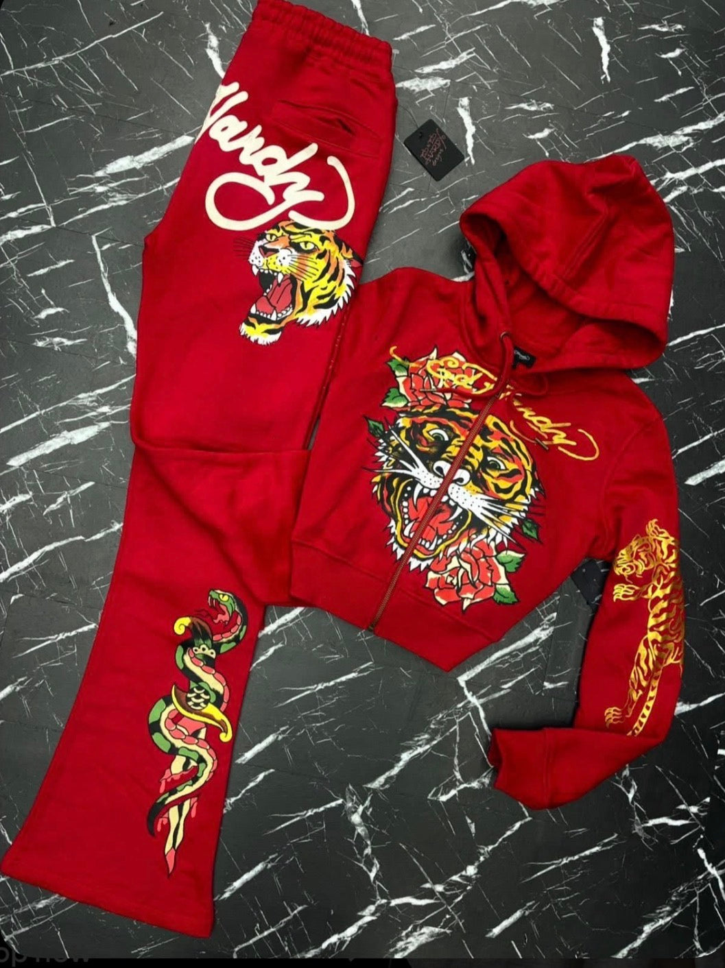 Ed Hardy red tracksuit