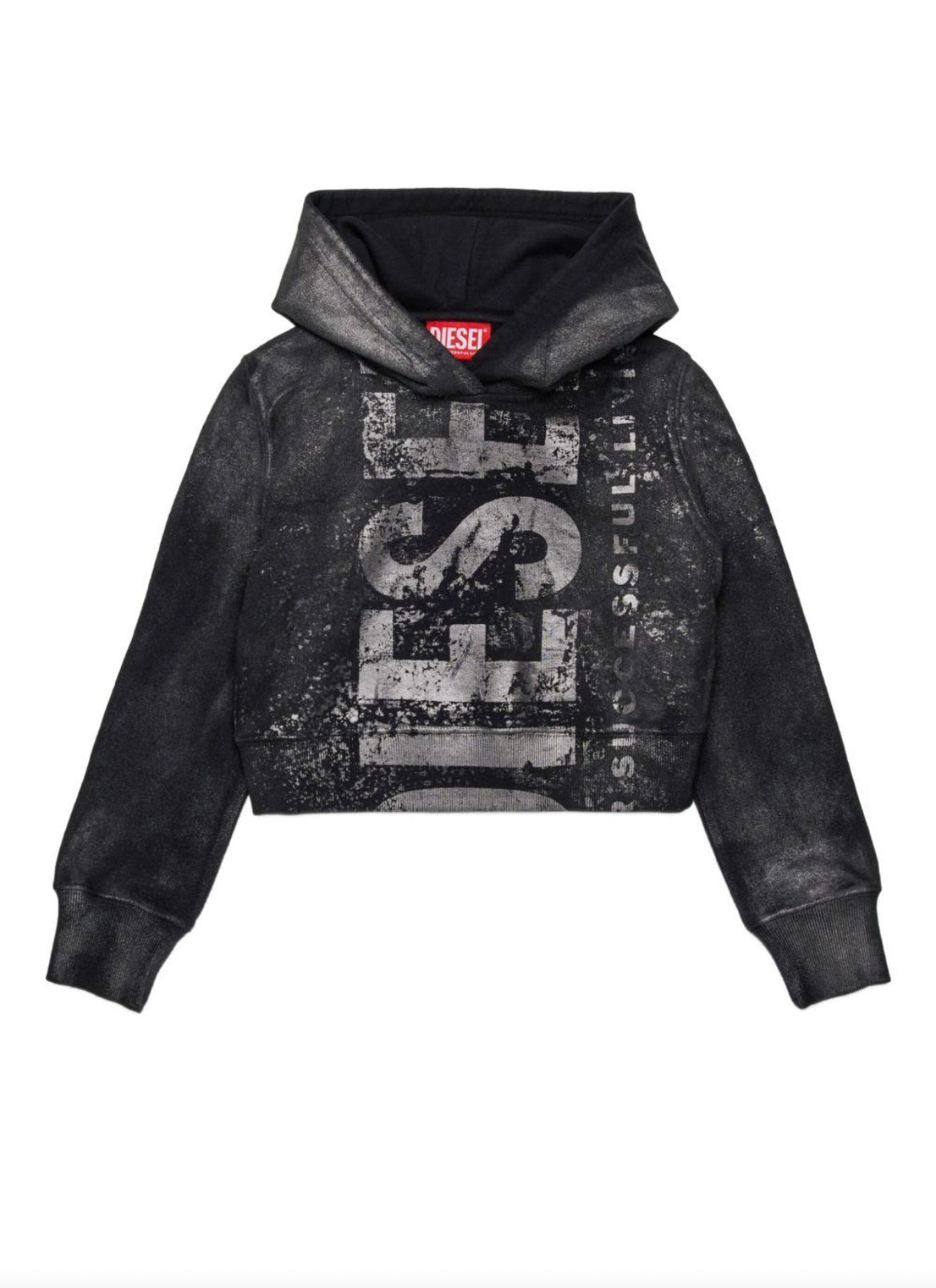 Diesel Kids Slimp hoodie in black.