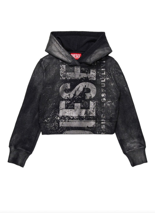 Diesel Kids Slimp hoodie in black.